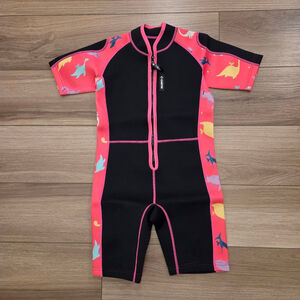 CHRIFFER Kids Swim Wetsuit Black Pink Dinosaur size XL